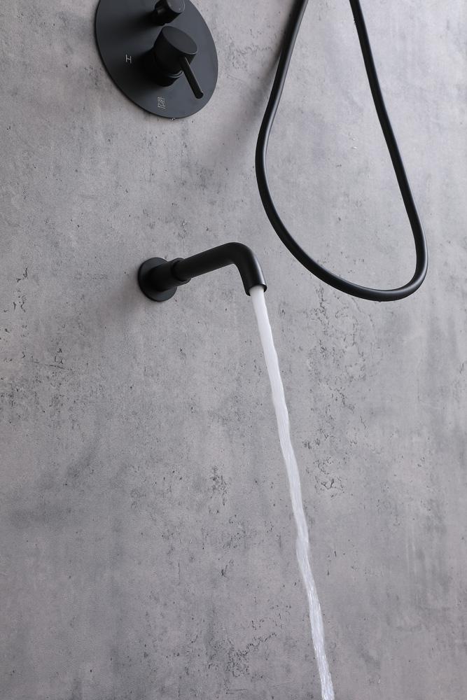 Elegant Furniture & Lighting - George Complete Shower and Tub Faucet with Rough-in Valve in Matte Black - FAS-9002MBK veiw 6