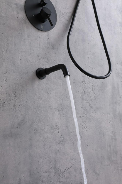 Elegant Furniture & Lighting - George Complete Shower and Tub Faucet with Rough-in Valve in Matte Black - FAS-9002MBK veiw 6