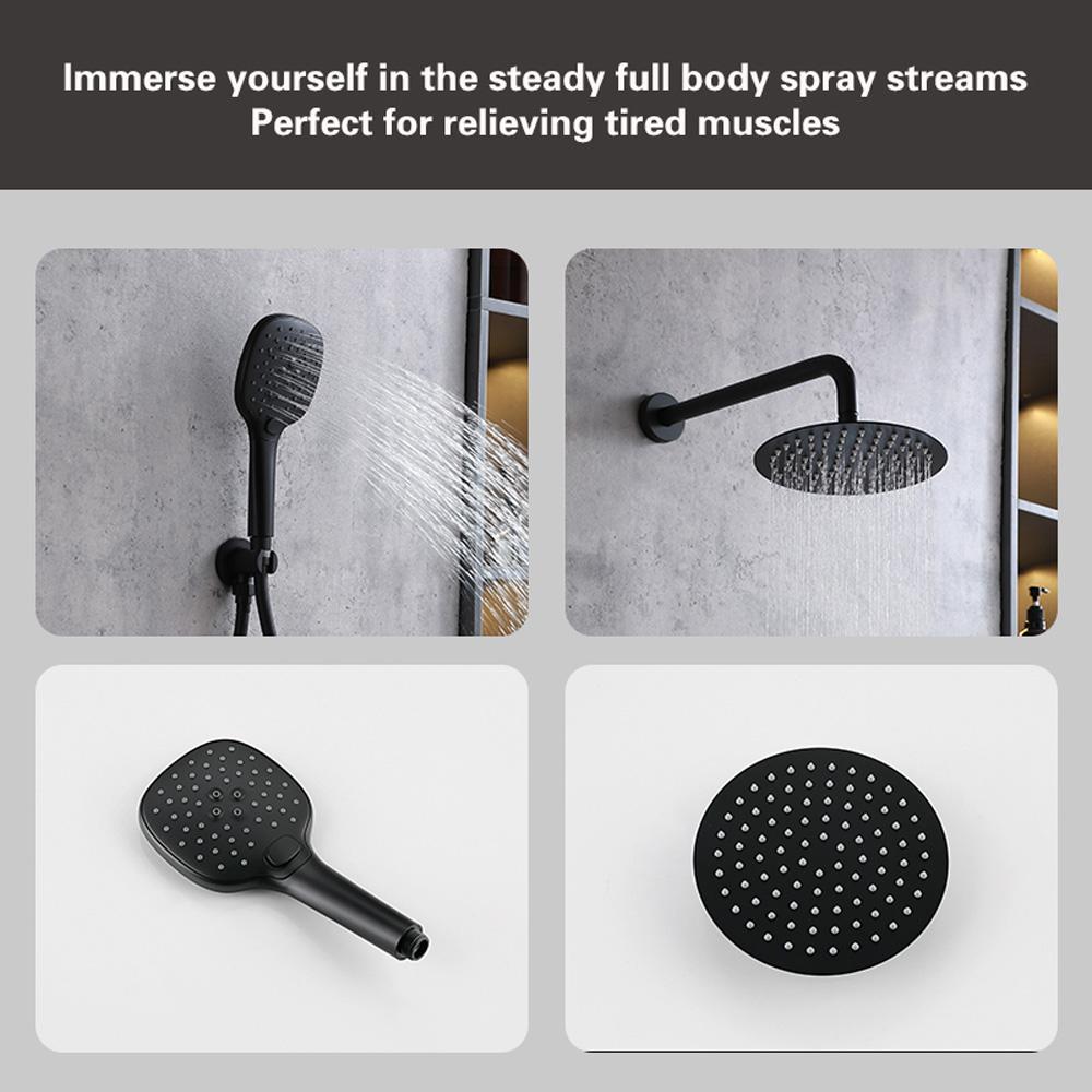 Elegant Furniture & Lighting - George Complete Shower and Tub Faucet with Rough-in Valve in Matte Black - FAS-9002MBK veiw 7