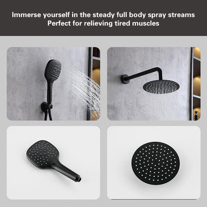 Elegant Furniture & Lighting - George Complete Shower and Tub Faucet with Rough-in Valve in Matte Black - FAS-9002MBK veiw 7