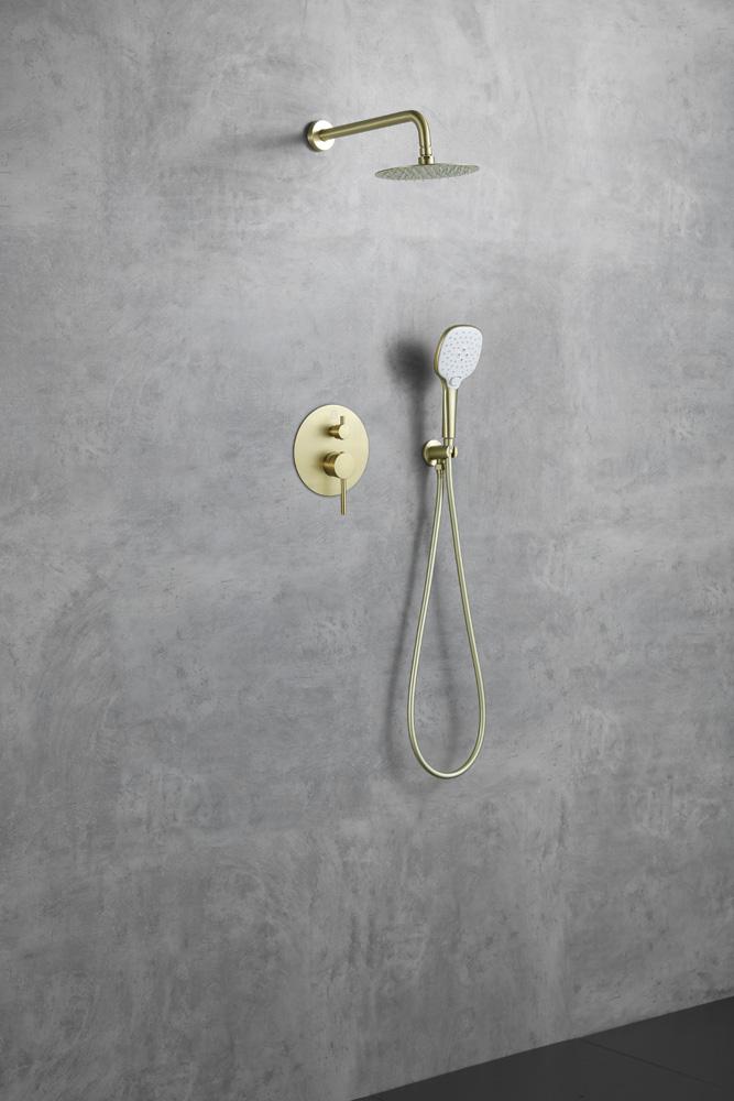 Elegant Furniture & Lighting - George Complete Shower Faucet System with Rough-in Valve in Brushed Gold - FAS-9001BGD veiw 3