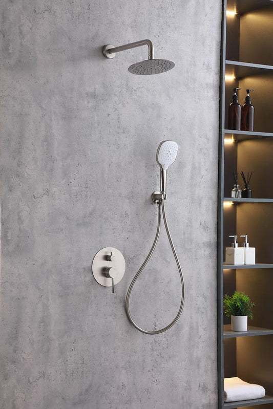 Elegant Furniture & Lighting - George Complete Shower Faucet System with Rough-in Valve in Brushed Nickel - FAS-9001BNK veiw 2