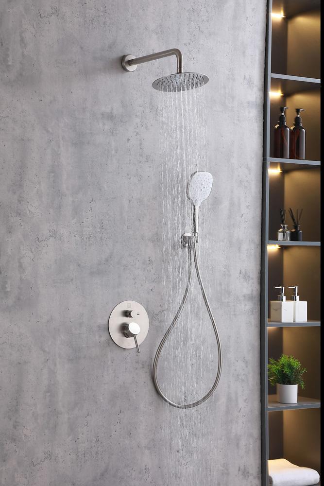 Elegant Furniture & Lighting - George Complete Shower Faucet System with Rough-in Valve in Brushed Nickel - FAS-9001BNK veiw 3
