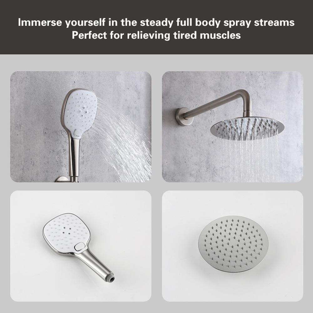 Elegant Furniture & Lighting - George Complete Shower Faucet System with Rough-in Valve in Brushed Nickel - FAS-9001BNK veiw 6