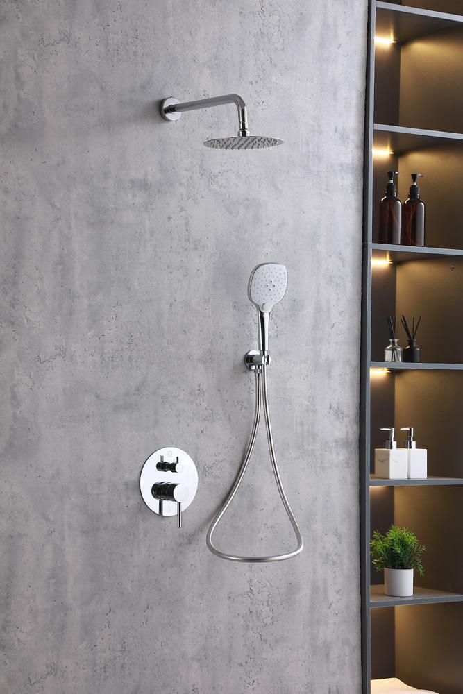 Elegant Furniture & Lighting - George Complete Shower Faucet System with Rough-in Valve in Chrome - FAS-9001PCH veiw 2