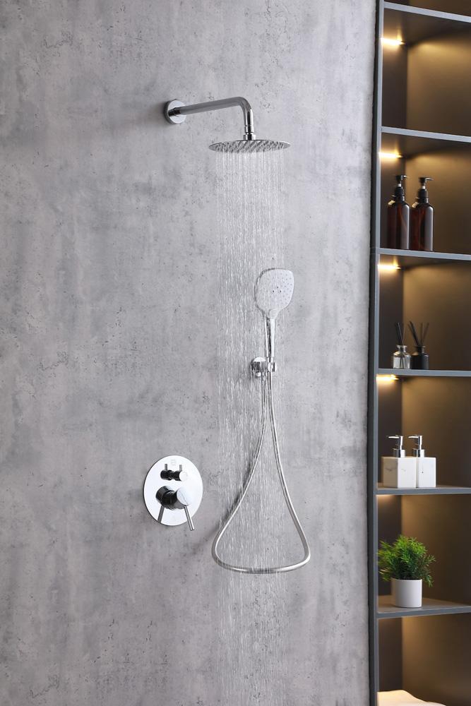 Elegant Furniture & Lighting - George Complete Shower Faucet System with Rough-in Valve in Chrome - FAS-9001PCH veiw 3