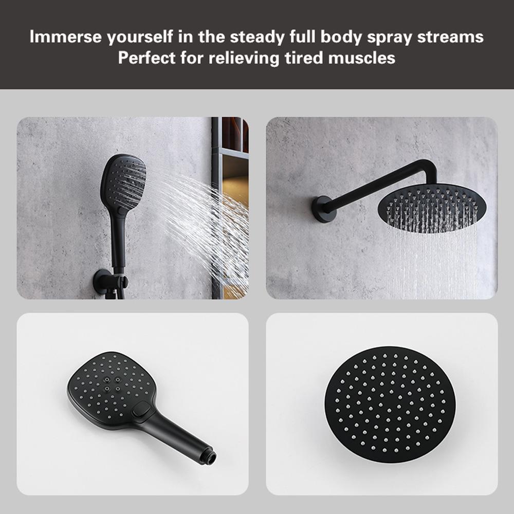 Elegant Furniture & Lighting - George Complete Shower Faucet System with Rough-in Valve in Matte Black - FAS-9001MBK veiw 6