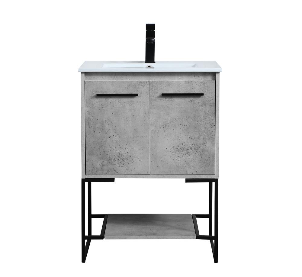 Elegant Furniture & Lighting - Gerard 24 inch Single Bathroom Vanity in Concrete Grey - VF42024CG veiw 1
