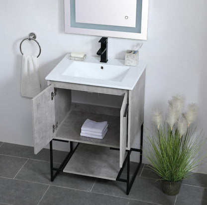 Elegant Furniture & Lighting - Gerard 24 inch Single Bathroom Vanity in Concrete Grey - VF42024CG veiw 4