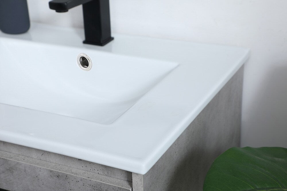 Elegant Furniture & Lighting - Gerard 24 inch Single Bathroom Vanity in Concrete Grey - VF42024CG veiw 5