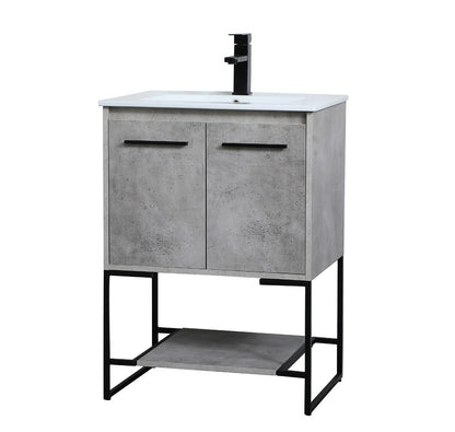 Elegant Furniture & Lighting - Gerard 24 inch Single Bathroom Vanity in Concrete Grey - VF42024CG veiw 8