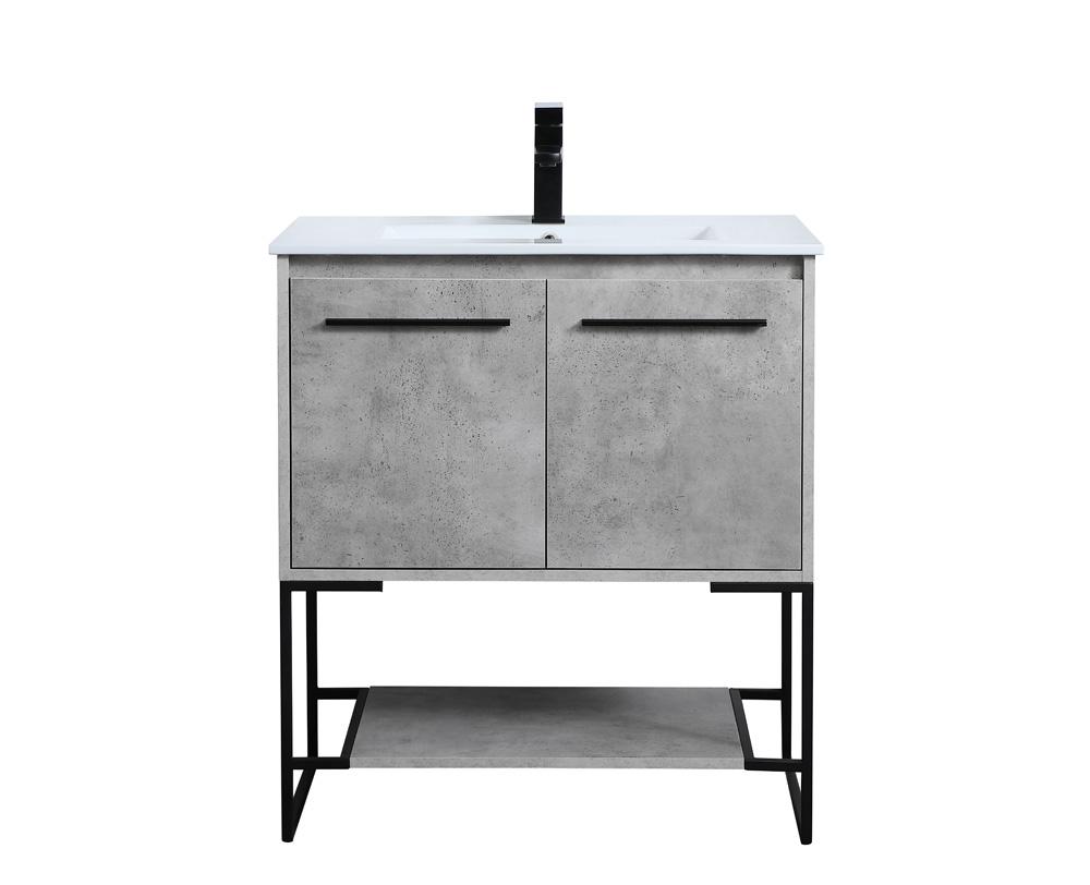 Elegant Furniture & Lighting - Gerard 30 inch Single Bathroom Vanity in Concrete Grey - VF42030CG veiw 1