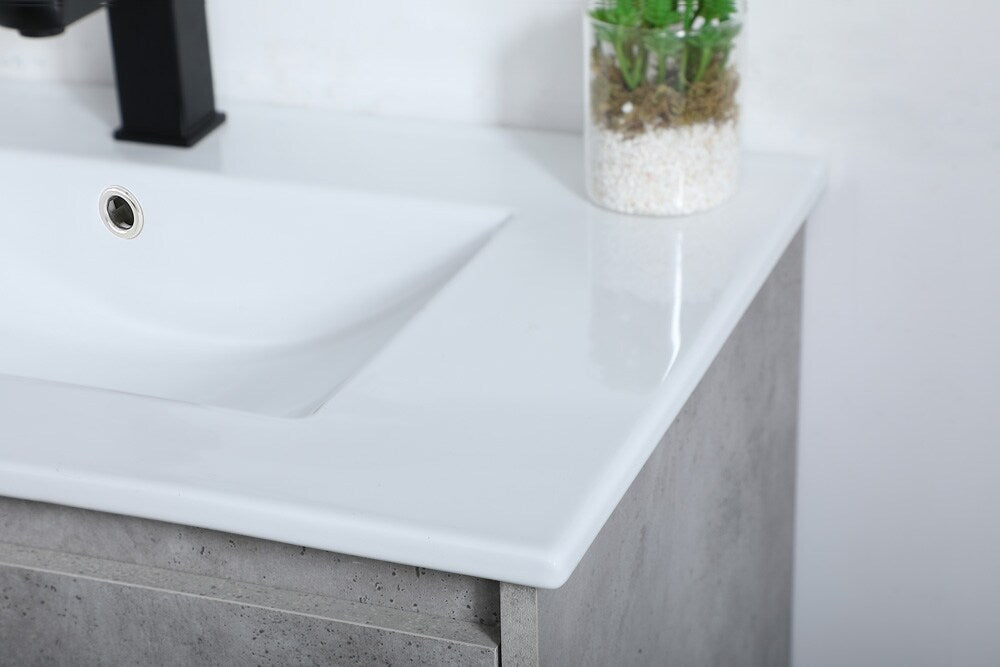 Elegant Furniture & Lighting - Gerard 30 inch Single Bathroom Vanity in Concrete Grey - VF42030CG veiw 5