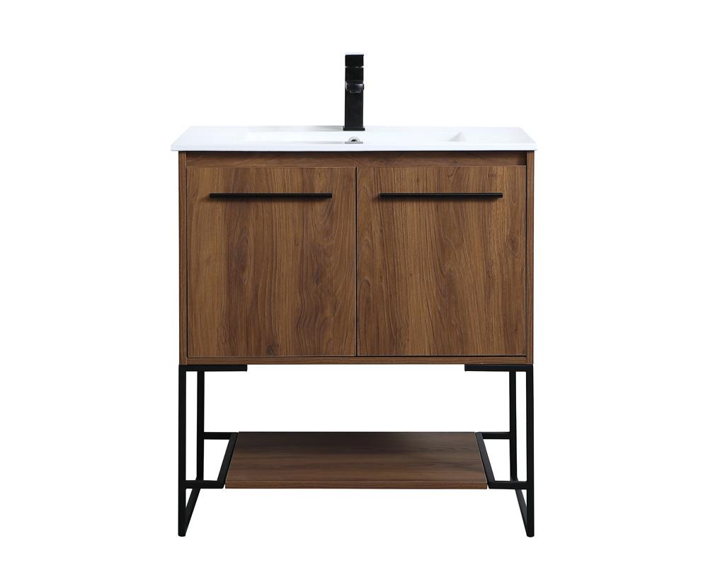 Elegant Furniture & Lighting - Gerard 30 inch Single Bathroom Vanity in Walnut Brown - VF42030WB veiw 1