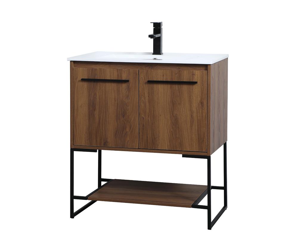 Elegant Furniture & Lighting - Gerard 30 inch Single Bathroom Vanity in Walnut Brown - VF42030WB veiw 8