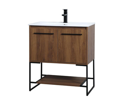 Elegant Furniture & Lighting - Gerard 30 inch Single Bathroom Vanity in Walnut Brown - VF42030WB veiw 8