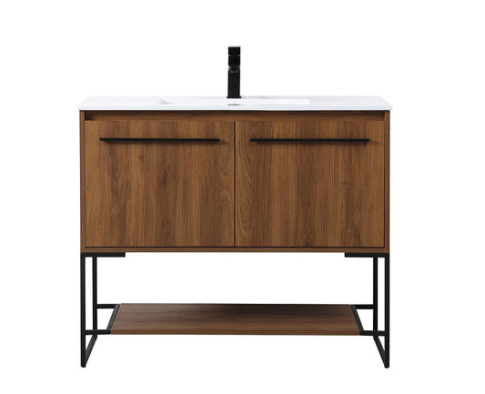 Elegant Furniture & Lighting - Gerard 40 inch Single Bathroom Vanity in Walnut Brown - VF42040WB veiw 1