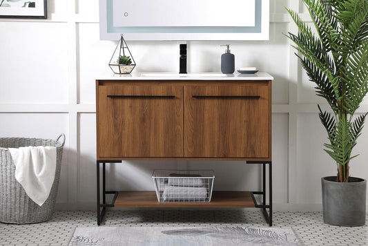 Elegant Furniture & Lighting - Gerard 40 inch Single Bathroom Vanity in Walnut Brown - VF42040WB veiw 2