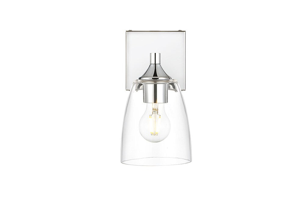 Elegant Furniture & Lighting - Gianni 1 light Chrome and Clear Bath Sconce - LD7307W5CH veiw 1