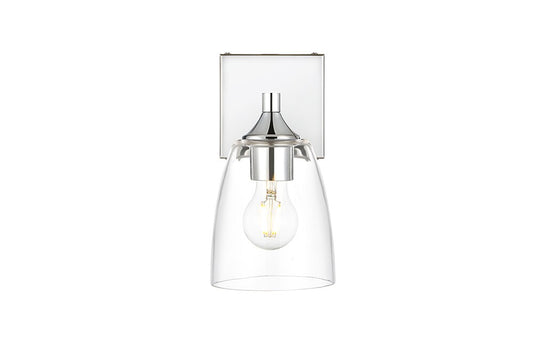 Elegant Furniture & Lighting - Gianni 1 light Chrome and Clear Bath Sconce - LD7307W5CH veiw 1