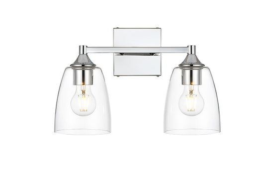 Elegant Furniture & Lighting - Gianni 2 light Chrome and Clear Bath Sconce - LD7307W15CH veiw 1