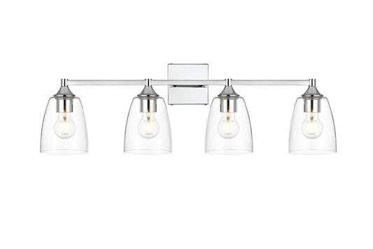 Elegant Furniture & Lighting - Gianni 4 light Chrome and Clear Bath Sconce - LD7307W32CH veiw 1