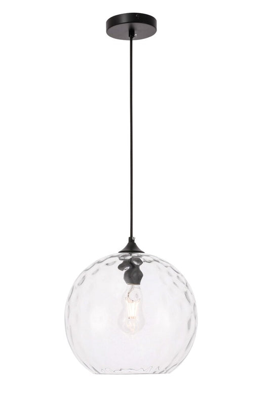 Elegant Furniture & Lighting - Gibson 1 light Black and Clear glass pendant - LD2283 veiw 1
