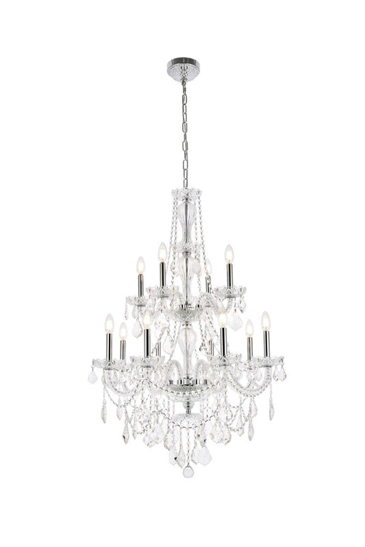 Elegant Furniture & Lighting - Giselle 12 light Chrome Chandelier Clear Royal Cut Crystal - V7890D28C/RC veiw 1