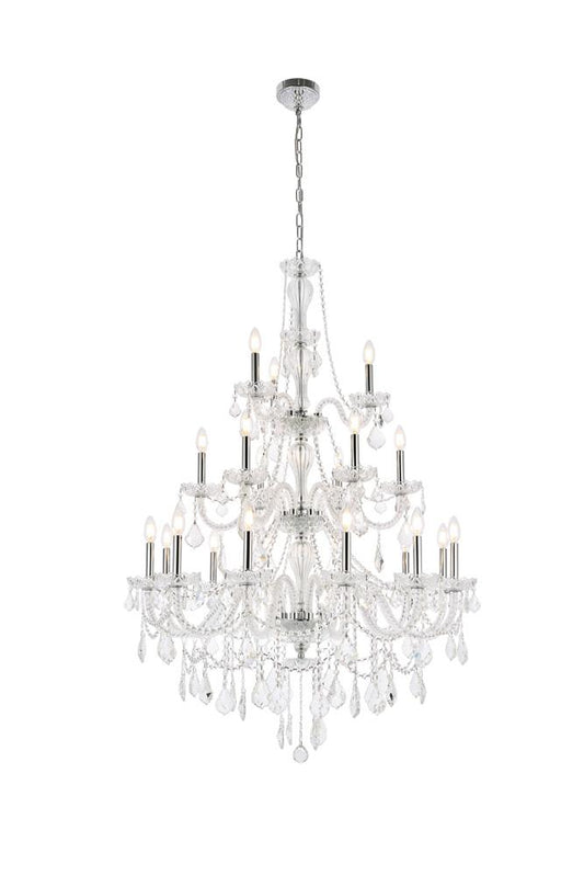 Elegant Furniture & Lighting - Giselle 21 light Chrome Chandelier Clear Royal Cut Crystal - V7890G38C/RC veiw 1