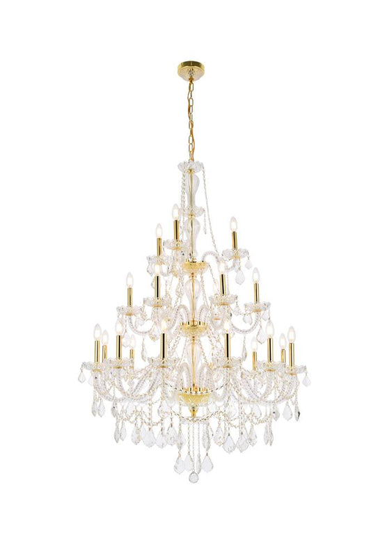 Elegant Furniture & Lighting - Giselle 21 light Gold Chandelier Clear Royal Cut Crystal - V7890G38G/RC veiw 1