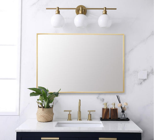 Elegant Furniture & Lighting - Grace Aluminum Frame Rectangle Mirror 24x36 In Gold - MR72436G veiw 2