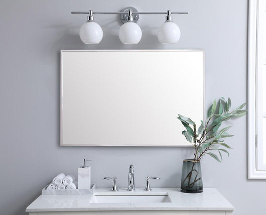 Elegant Furniture & Lighting - Grace Aluminum Frame Rectangle Mirror 24x36 In Silver - MR72436S veiw 2