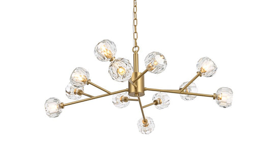 Elegant Furniture & Lighting - Graham 12 Light Pendant in Gold - 3509D35G veiw 1