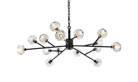 Elegant Furniture & Lighting - Graham 15 Light Pendant in Black - 3509D42BK veiw 1