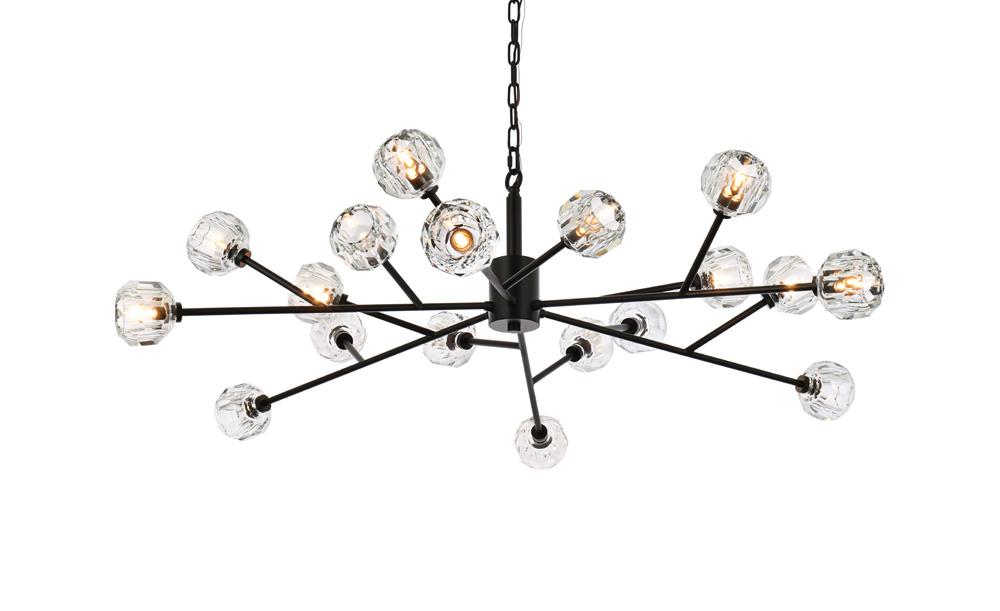 Elegant Furniture & Lighting - Graham 18 Light Pendant in Black - 3509 ...
