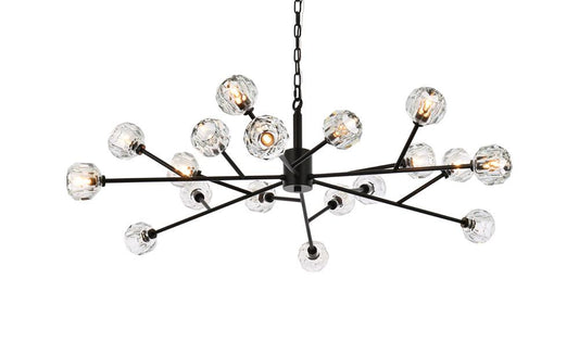 Elegant Furniture & Lighting - Graham 18 Light Pendant in Black - 3509D48BK veiw 1