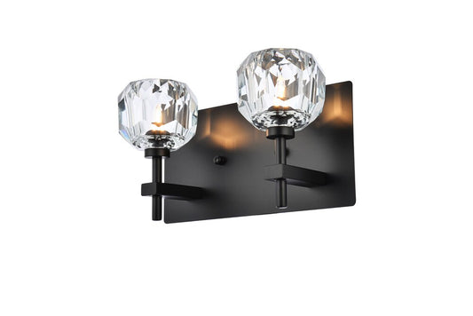 Elegant Furniture & Lighting - Graham 2 Light Wall Sconce in Black - 3509W11BK veiw 1