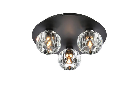 Elegant Furniture & Lighting - Graham 3 Light Ceiling Lamp in Black - 3509F12BK veiw 1