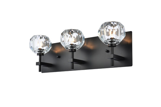 Elegant Furniture & Lighting - Graham 3 Light Wall Sconce in Black - 3509W18BK veiw 1