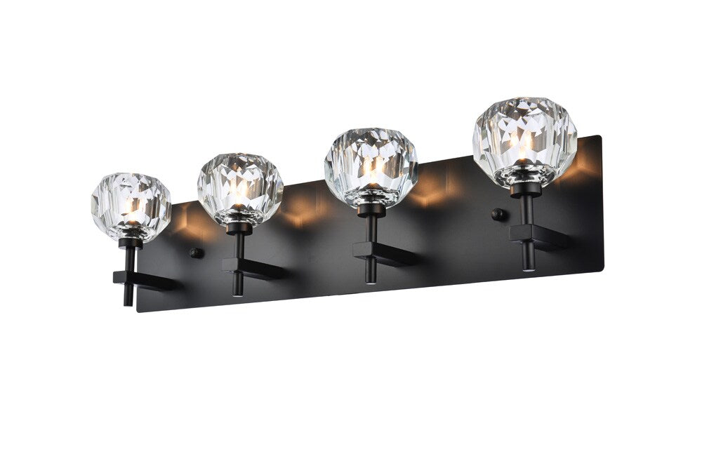 Elegant Furniture & Lighting - Graham 4 Light Wall Sconce in Black - 3509W25BK veiw 1