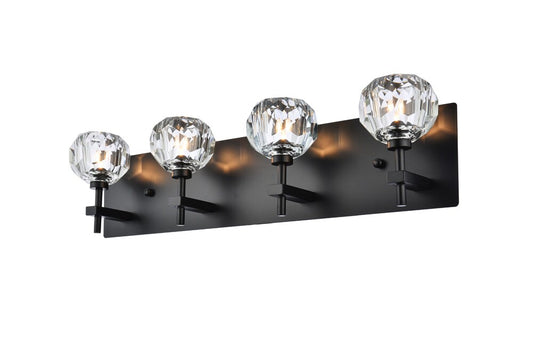 Elegant Furniture & Lighting - Graham 4 Light Wall Sconce in Black - 3509W25BK veiw 1