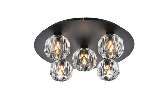 Elegant Furniture & Lighting - Graham 5 Light Ceiling Lamp in Black - 3509F16BK veiw 1