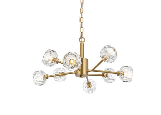 Elegant Furniture & Lighting - Graham 8 Light Pendant in Gold - 3509D24G veiw 1