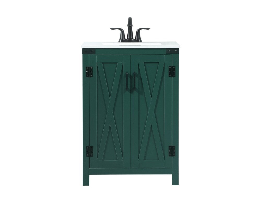 Elegant Furniture & Lighting - Grant 24 inch Single bathroom vanity in green - VF90224MGN veiw 1