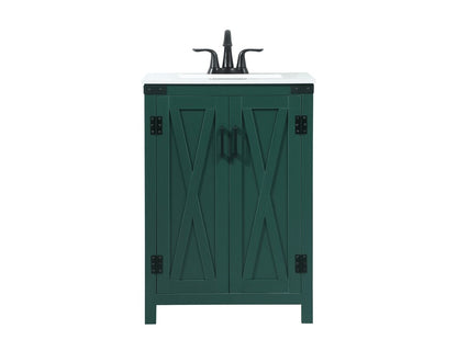 Elegant Furniture & Lighting - Grant 24 inch Single bathroom vanity in green - VF90224MGN veiw 1