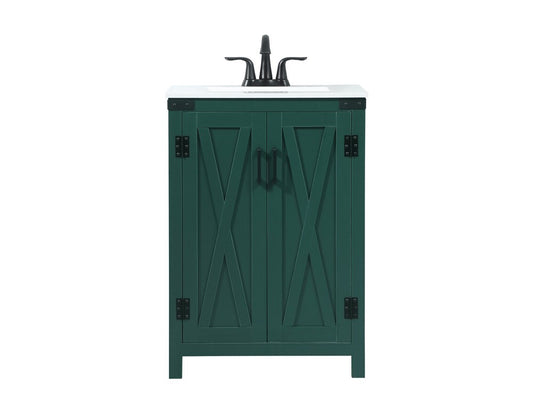 Elegant Furniture & Lighting - Grant 24 inch Single bathroom vanity in green - VF90224MGN veiw 1