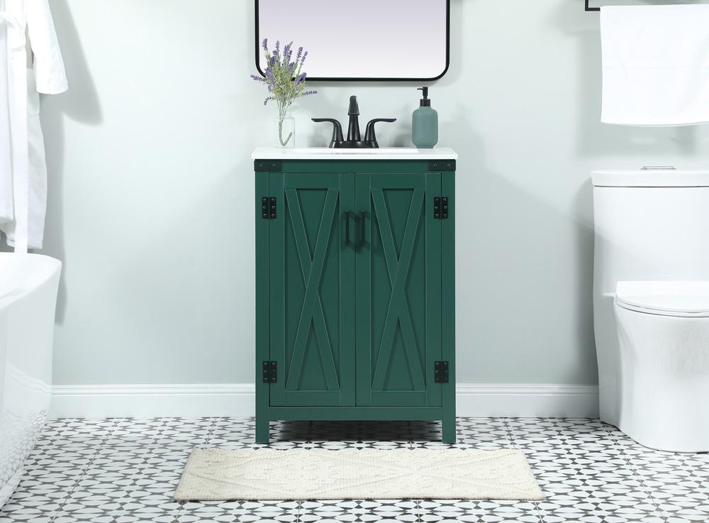Elegant Furniture & Lighting - Grant 24 inch Single bathroom vanity in green - VF90224MGN veiw 2