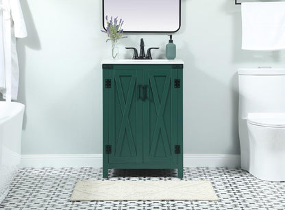 Elegant Furniture & Lighting - Grant 24 inch Single bathroom vanity in green - VF90224MGN veiw 2