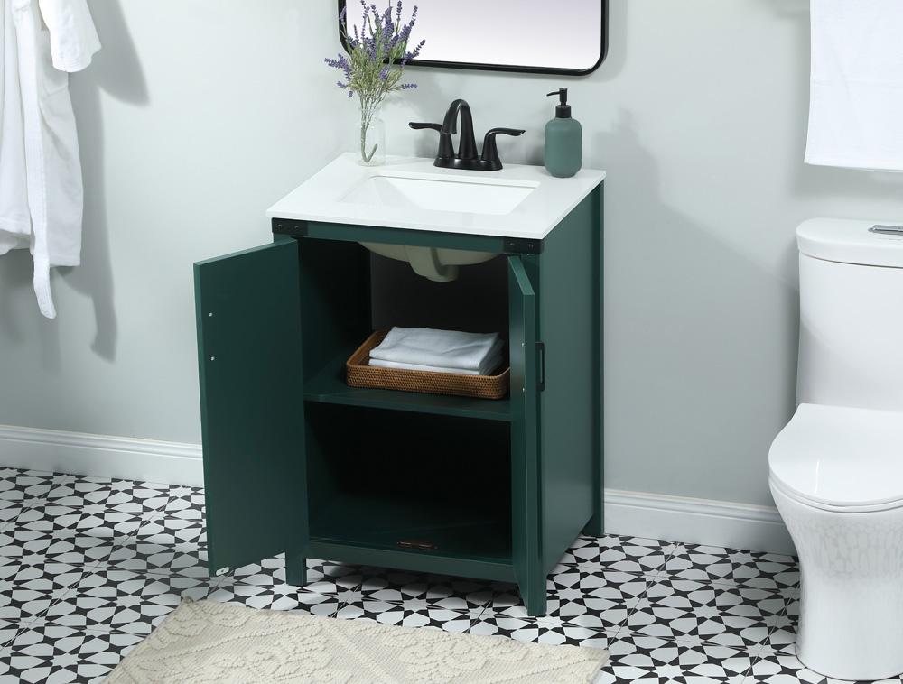Elegant Furniture & Lighting - Grant 24 inch Single bathroom vanity in green - VF90224MGN veiw 4