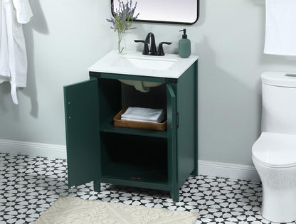 Elegant Furniture & Lighting - Grant 24 inch Single bathroom vanity in green - VF90224MGN veiw 4